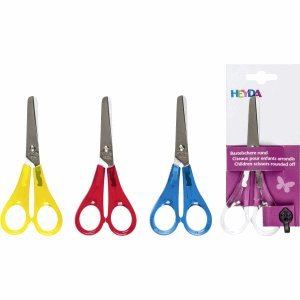 Heyda 12 x Kinderschere 13cm rund farbig Sortiert von Heyda