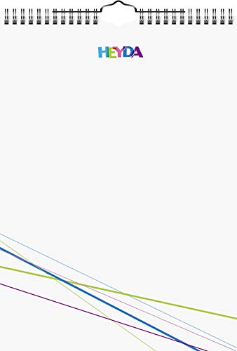 Heyda 2070471 Bastel-/Kreativkalender (13 Monatsblätter, A 4, Kalendarium immerwährend, Wire-O-Bindung mit Aufhänger, Deckblatt weiß, Monatsblätter) weiß von Heyda