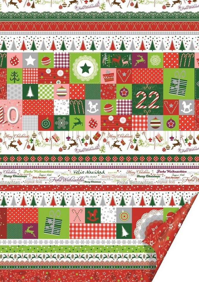 Heyda Aktenvernichter 10x Heyda 204771831 Motivkarton „Christmas Ice & Red“, 50 × 70 cm von Heyda