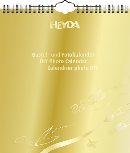 Heyda Bastel- und Fotokalender jahresgebunden (2025), 1 Blatt = 1 Monat, 215 × 240 mm, goldfarben von Heyda