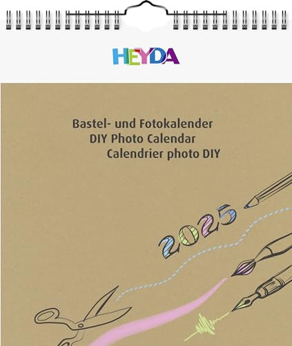 Heyda Bastel- und Fotokalender jahresgebunden (2025), 1 Blatt = 1 Monat, 215 × 240 mm, natur von Heyda