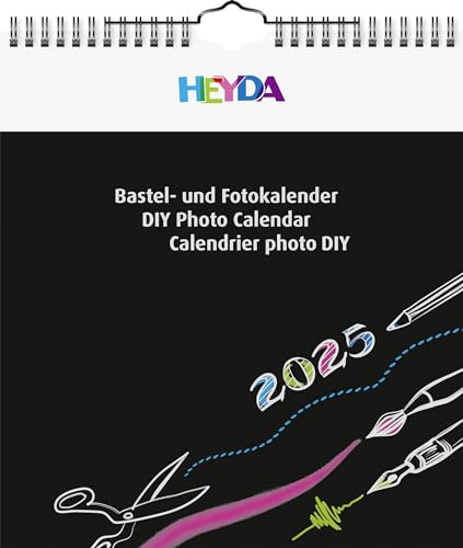 Heyda Bastel- und Fotokalender jahresgebunden (2025), 1 Blatt = 1 Monat, 215 × 240 mm, schwarz von Heyda