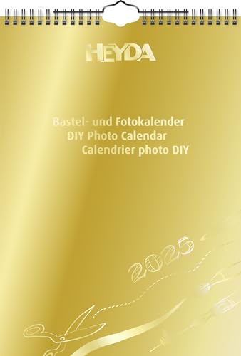 Heyda Bastel- und Fotokalender jahresgebunden (2025), 1 Blatt = 1 Monat, A4, goldfarben von Heyda