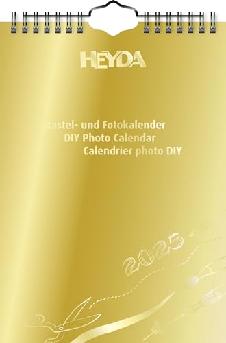 Heyda Bastel- und Fotokalender jahresgebunden (2025), 1 Blatt = 1 Monat, A5, goldfarben von Heyda