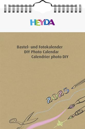 Heyda Bastel- und Fotokalender jahresgebunden (2025), 1 Blatt = 1 Monat, A5, natur von Heyda