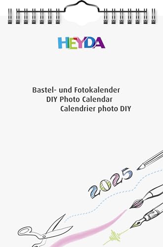 Heyda Bastel- und Fotokalender jahresgebunden (2025), 1 Blatt = 1 Monat, A5, weiß von Heyda