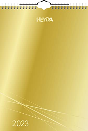 Heyda Bastelkalender 2023 A4 Deckblatt: goldfarben, Monatsblätter: schwarz von Heyda