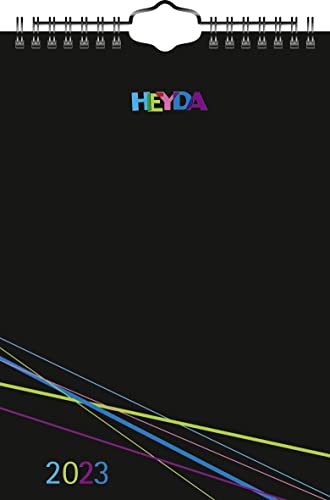 Heyda Bastelkalender 2023 A5 Deckblatt: schwarz, Monatsblätter: schwarz von Heyda