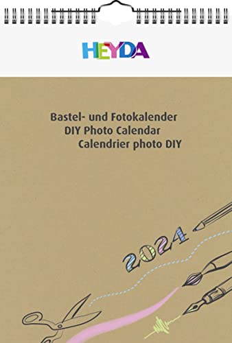 Heyda Bastelkalender 2024 1 Blatt = 1 Monat A4 Deckblatt: natur, Monatsblätter: natur von Heyda