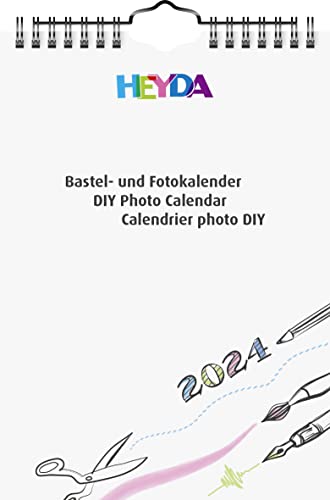Heyda Bastelkalender 2024 1 Blatt = 1 Monat A5 Deckblatt: weiß, Monatsblätter: weiß von Heyda
