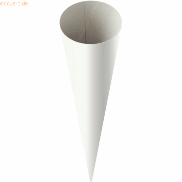 Heyda Schultüte Rohling fertig geformte Spitztüte 35cm weiß von Heyda