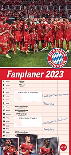 FC Bayern München Fanplaner. Wandkalender für Fans von Bayern München. Partnerplaner 2023 mit drei Spalten. Wandkalender 2023 zum Eintragen von Terminen. Mit allen Spielergeburtstagen.16x35cm von Heye