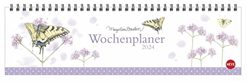Marjolein Bastin: Wochenquerplaner 2024. Übersichtlicher Umklapp-Kalender 2024 mit zarten Naturillustrationen. Kalender für Schreibtisch oder Wand mit Wochenkalendarium. von Heye