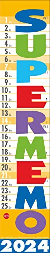 Supermemo Kalender 2024. Streifenkalender fürs Büro. Langer Wandkalender mit einer Spalte zum Eintragen. Büro-Kalender 2024. Kalender vertikal zum Aufhängen. 17 x 85 cm von Heye
