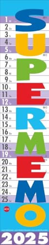Supermemo Kalender 2025: Streifenkalender fürs Büro. Langer Wandkalender mit einer Spalte zum Eintragen. Büro-Kalender 2025. Kalender vertikal zum Aufhängen. 17 x 85 cm (Bürokalender Heye) von Heye