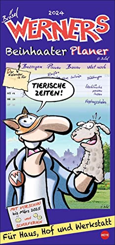 Werner Werkstattplaner 2024. Praktischer Wandkalender mit frei einteilbaren Spalten. Humorvoller Terminkalender mit kultigen Werner-Cartoons. von Heye
