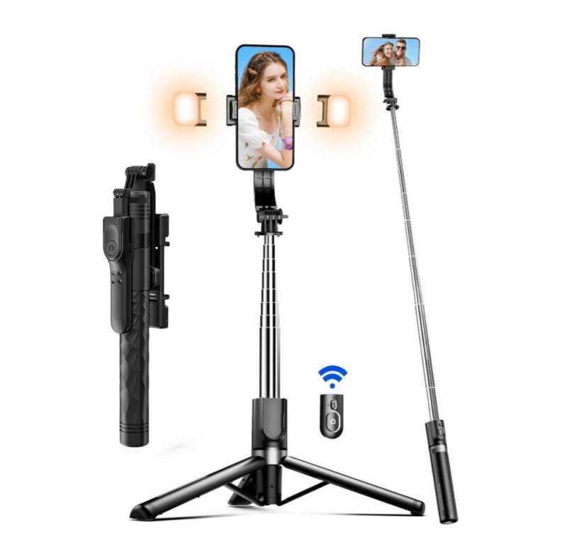 Heyork Selfie-Stick 170CM Bluetooth Selfie Stick Stativ mit 2 Fülllicht für iPhone Android von Heyork