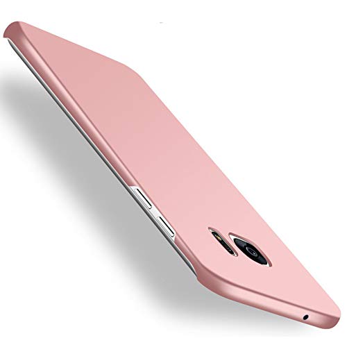 Heyqie Galaxy S7 Edge Hülle, [Skin Touch Feel] Ultra-Thin Metallic Texture Anti-Fingerprint/Skid/fade PC Back Protective Phone Cover Case for Samsung Galaxy S7 Edge G9350 - Rose Gold von Heyqie