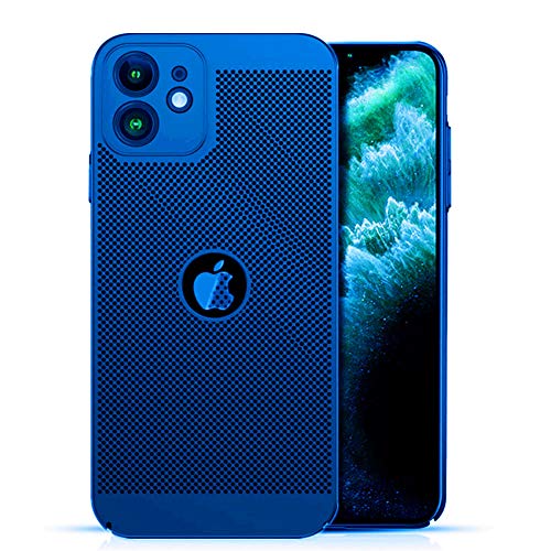 Slim Fit iPhone 12 Atmungsaktive Hülle, Ultradünn [Skin Touch Feel][Wärmeableitung] Schutzhülle Kühlende PC Back Cover Case Kompatibel mit iPhone 12 6,1 Zoll (2020), Blau von Heyqie