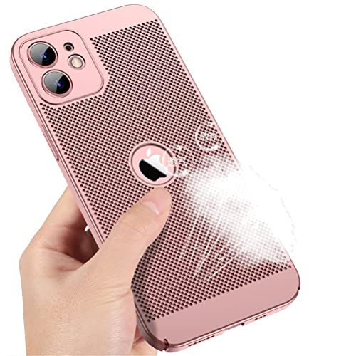 Slim Fit iPhone 12 Mini atmungsaktive Schutzhülle, ultradünn [Skin Touch Feel] [Wärmeableitung] Anti-Fingerabdruck/Rutschen/Verblassen Schutzhülle für iPhone 12 Mini 5,4 Zoll (2020) Rose von Heyqie