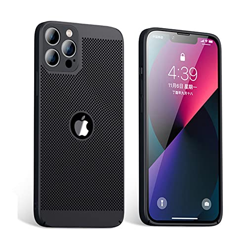 Slim Fit iPhone 12 Pro Atmungsaktive Hülle, Ultradünn [Skin Touch Feel][Wärmeableitung] Schutzhülle Kühlend PC Back Cover Hülle Kompatibel mit iPhone 12 Pro 6,1 Zoll (2020), Schwarz von Heyqie