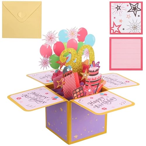 Heyu-Lotus 30.Geburtstagskarte, 3D Pop Up Karte Geburtstag Pop Up Grußkarten Glückwünsche Geburtstagskarten mit Umschlag für Kinder Mama Frauen Männer Romantik Geschenk-Karte zum 30. Geburtstag von Heyu-Lotus