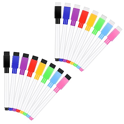 Heyu-Lotus Whiteboard Marker, 16 Stück Magnetische Whiteboard Stifte Mit Radierer, Trockenlöschmarker Magnetisch, Farblich Sortiert, Schreiben Auf Whiteboards, Tafeln, Spiegeln für Schule Büro Haus von Heyu-Lotus