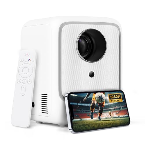 【Autofokus/Keystone】Heyup Boxe Lite Mini-Projektor, 1080P/10000 Lumen, Projektor mit WLAN und Bluetooth, 120-Zoll-Bildschirm, kompatibel mit Android/IOS, Projektor für Smartphone/Laptop/TV-Stick, Weiß 【Autofokus/Keystone】Heyup Boxe Lite Mini-Projektor, 1080P/10000 Lumen, Projektor mit WLAN und Bluetooth, 120-Zoll-Bildschirm, kompatibel mit Android/IOS, Projektor für Smartphone/Laptop/TV-Stick, Weiß von Heyup