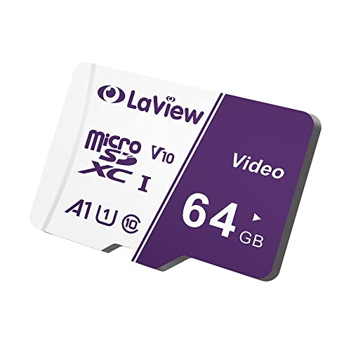 LaView 64 GB Micro SD Card, Micro SDXC UHS-I Memory Card – 100MB/s, 667X, U1, C10, FHD Video V10, A1, FAT32, High Speed Flash TF Card P500 für Computer mit Adapter/Kamera/Phone/Drohne/Dash von Heywood