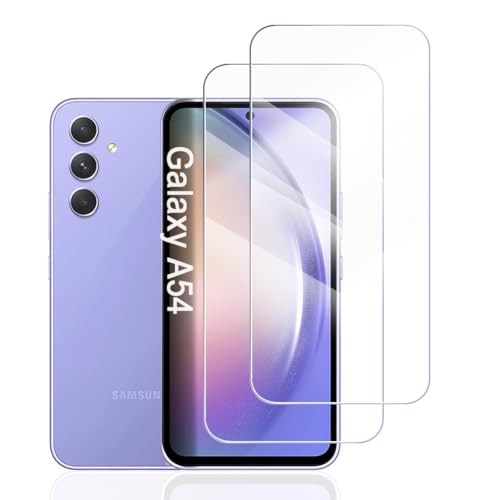 Hhfcryst Panzer Schutz Glas für Samsung Galaxy A54, 2 Stücke Schutzfolie Panzerfolie, 9H Härte Panzer Folie, HD Klar, Anti- Kratzer, Bläschenfrei Folie,langlebig von Hhfcryst