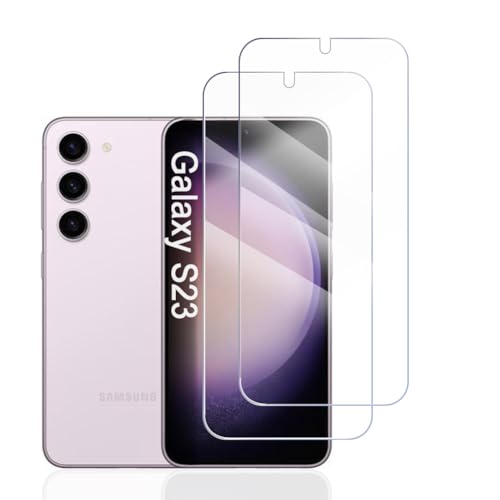 Hhfcryst Panzer Schutz Glas für Samsung Galaxy S23, 2 Stücke Schutzfolie Panzerfolie, 9H Härte Panzer Folie, HD Klar, Anti- Kratzer, Bläschenfrei Folie,langlebig von Hhfcryst