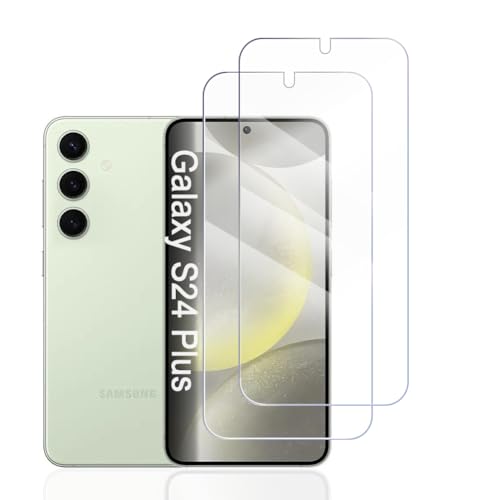 Hhfcryst Panzer Schutz Glas für Samsung Galaxy S24+, 2 Stücke Schutzfolie Panzerfolie, 9H Härte Panzer Folie, HD Klar, Anti- Kratzer, Bläschenfrei Folie,langlebig von Hhfcryst