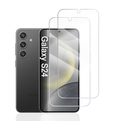 Hhfcryst Panzer Schutz Glas für Samsung Galaxy S24, 2 Stücke Schutzfolie Panzerfolie, 9H Härte Panzer Folie, HD Klar, Anti- Kratzer, Bläschenfrei Folie,langlebig von Hhfcryst
