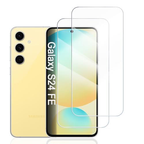 Hhfcryst Panzer Schutz Glas für Samsung Galaxy S24 FE, 2 Stücke Schutzfolie Panzerfolie, 9H Härte Panzer Folie, HD Klar, Anti- Kratzer, Bläschenfrei Folie,langlebig von Hhfcryst