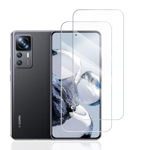 Hhfcryst Panzer Schutz Glas für Xiaomi 12T /Xiaomi 12T Pro, 2 Stücke Schutzfolie Panzerfolie, 9H Härte Panzer Folie, HD Klar, Anti- Kratzer, Bläschenfrei Folie,langlebig von Hhfcryst