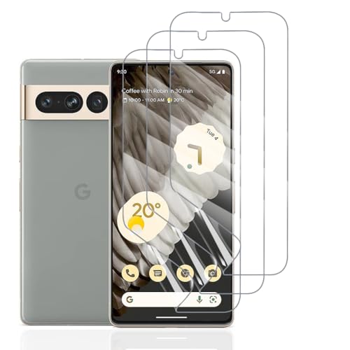 Hhfcryst Hydrogel Folie für Google Pixel 7 Pro, 3 Stück TPU Schutzfoli Weiche HD Klar Displayschutzfolie Kratzfest Keine Blasen (Nicht Gehärtetes Glas) von Hhfcryst