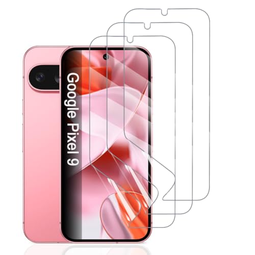 Hhfcryst Hydrogel Folie für Google Pixel 9, 3 Stück TPU Schutzfoli Weiche HD Klar Displayschutzfolie Kratzfest Keine Blasen (Nicht Gehärtetes Glas) von Hhfcryst