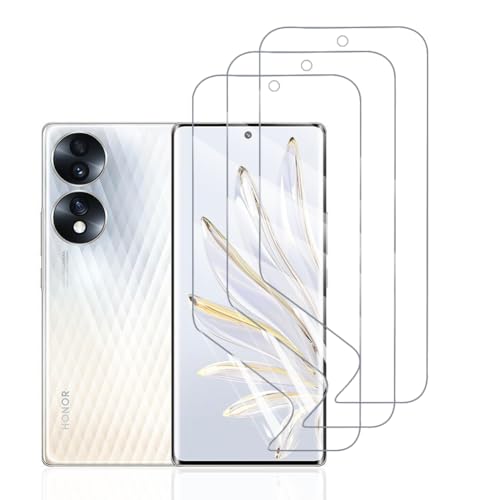 Hhfcryst Hydrogel Folie für Honor 70, 3 Stück TPU Schutzfoli Weiche HD Klar Displayschutzfolie Kratzfest Keine Blasen (Nicht Gehärtetes Glas) von Hhfcryst