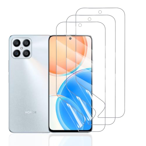 Hhfcryst Hydrogel Folie für Honor X8, 3 Stück TPU Schutzfoli Weiche HD Klar Displayschutzfolie Kratzfest Keine Blasen (Nicht Gehärtetes Glas) von Hhfcryst
