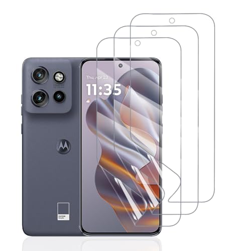 Hhfcryst Hydrogel Folie für Motorola Edge 50 Neo, 3 Stück TPU Schutzfoli Weiche HD Klar Displayschutzfolie Kratzfest Keine Blasen (Nicht Gehärtetes Glas) von Hhfcryst