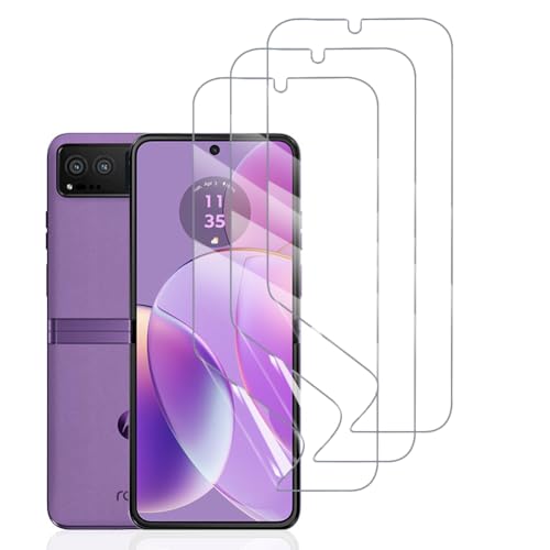 Hhfcryst Hydrogel Folie für Motorola Razr 40, 3 Stück TPU Schutzfoli Weiche HD Klar Displayschutzfolie Kratzfest Keine Blasen (Nicht Gehärtetes Glas) von Hhfcryst