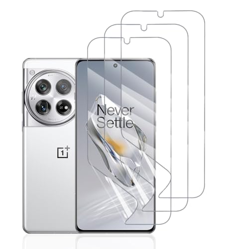 Hhfcryst Hydrogel Folie für OnePlus 12 5G, 3 Stück TPU Displayschutzfolie HD Transparent Weich Schutzfolie (Nicht Gehärtetes Glas) von Hhfcryst