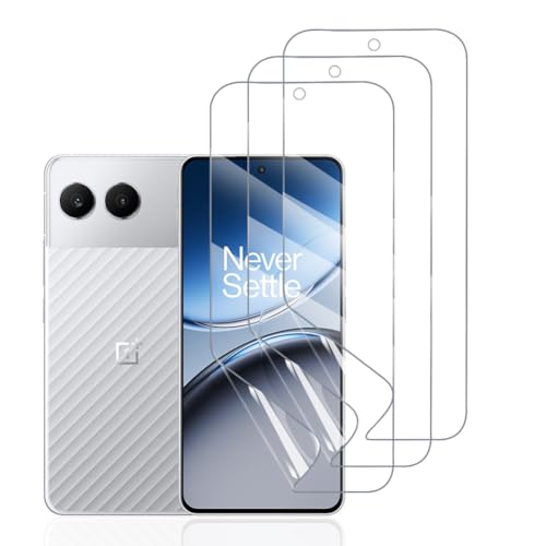 Hhfcryst Hydrogel Folie für OnePlus Nord 4, 3 Stück TPU Displayschutzfolie HD Transparent Weich Schutzfolie (Nicht Gehärtetes Glas) von Hhfcryst