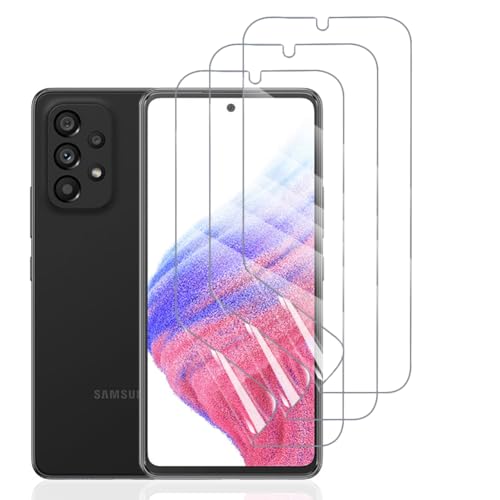 Hhfcryst Hydrogel Folie für Samsung Galaxy A53 5G, 3 Stück TPU Displayschutzfolie HD Transparent Weich Schutzfolie (Nicht Gehärtetes Glas) von Hhfcryst
