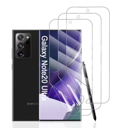 Hhfcryst Hydrogel Folie für Samsung Galaxy Note 20 Ultra, 3 Stück TPU Schutzfoli Weiche HD Klar Displayschutzfolie Kratzfest Keine Blasen (Nicht Gehärtetes Glas) von Hhfcryst