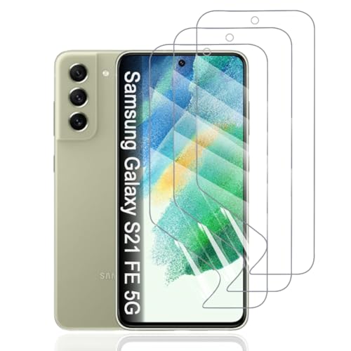 Hhfcryst Hydrogel Folie für Samsung Galaxy S21 FE 5G, 3 Stück TPU Displayschutzfolie HD Transparent Weich Schutzfolie (Nicht Gehärtetes Glas) von Hhfcryst