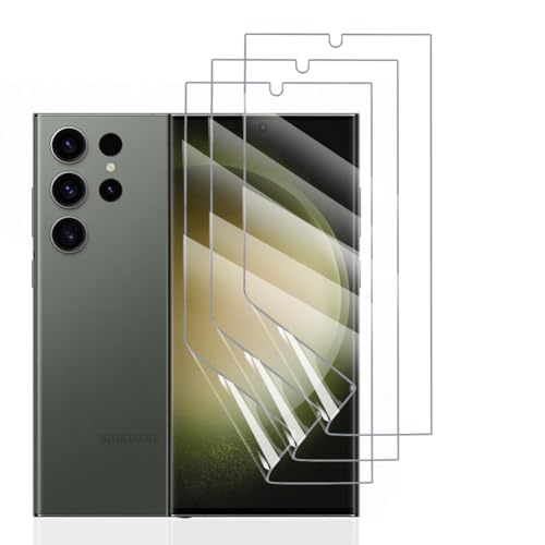 Hhfcryst Hydrogel Folie für Samsung Galaxy S23 Ultra /S22 Ultra, 3 Stück TPU Displayschutzfolie HD Transparent Weich Schutzfolie (Nicht Gehärtetes Glas) von Hhfcryst