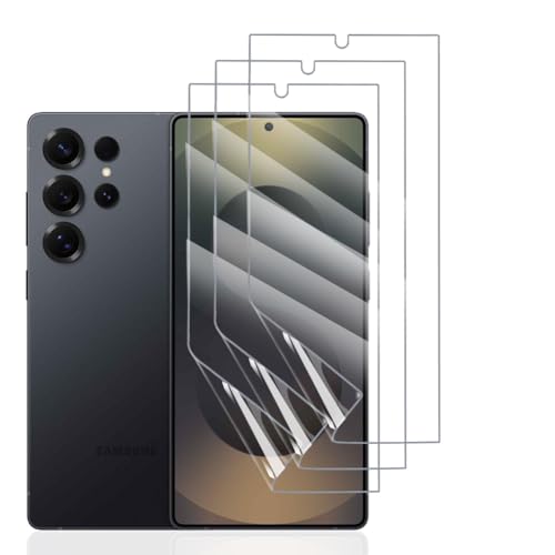 Hhfcryst Hydrogel Folie für Samsung Galaxy S25Ultra, 3 Stück TPU Displayschutzfolie HD Transparent Weich Schutzfolie (Nicht Gehärtetes Glas) von Hhfcryst