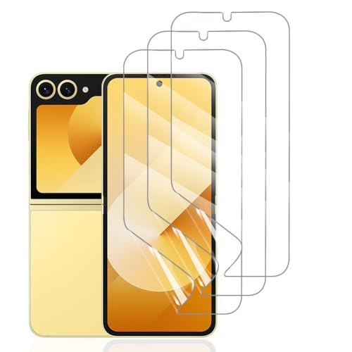 Hhfcryst Hydrogel Folie für Samsung Galaxy Z Flip 6/5 /4/3, 3 Stück TPU Displayschutzfolie HD Transparent Weich Schutzfolie (Nicht Gehärtetes Glas) von Hhfcryst