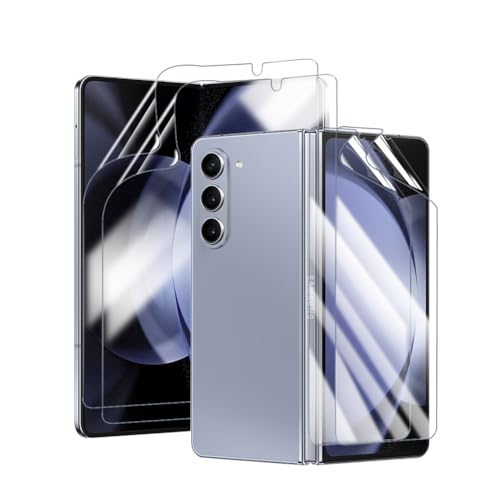 Hhfcryst Hydrogel Folie für Samsung Galaxy Z Fold 5/4, 2+2 Stück TPU Schutzfoli Weiche HD Klar Displayschutzfolie Kratzfest Keine Blasen (Nicht Gehärtetes Glas) von Hhfcryst